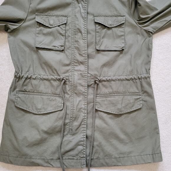 EUC Old Navy Women's M Utility Military Field Jacket Cinch Waist Green - Picture 8 of 16